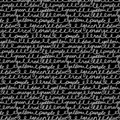 Tela negra Andover Back to School Cursive Colors 1x1.12m 10246/K