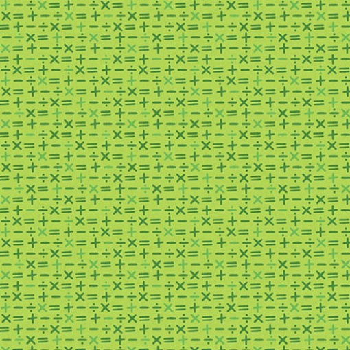 Tela Andover con símbolos matemáticos y estampado de guacamole para la vuelta al cole, 1x1,12 m, 10247/G