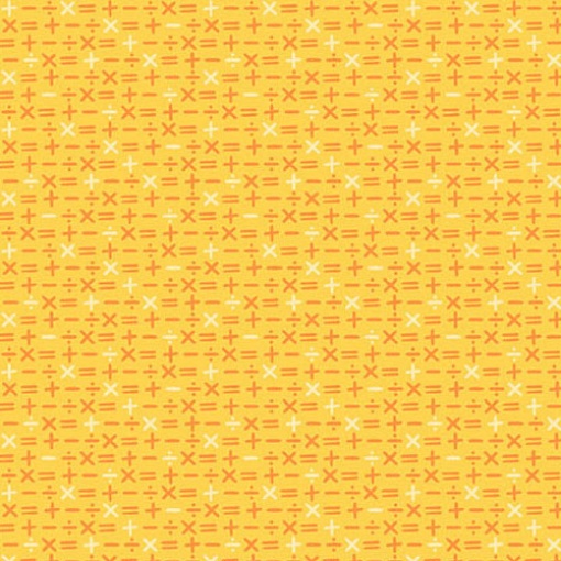 Tecido Andover Back to School Math Symbols Sunshine 1x1,12m 10247/Y