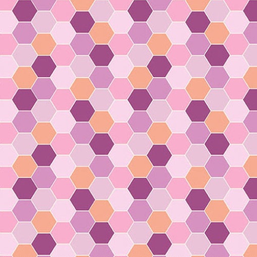 Tela Andover Sunset Cottage Hexie Blossom Purple 1x1,12m 10275/P