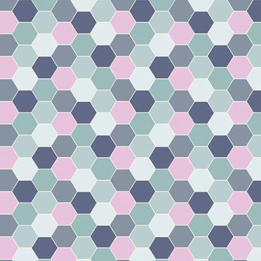Tela Andover Sunset Cottage Hexie Blossom Aqua 1x1,12m 10275/T