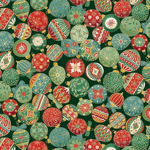 Tecido Makower Adorn Ornament Green 1x1,12m 217/G