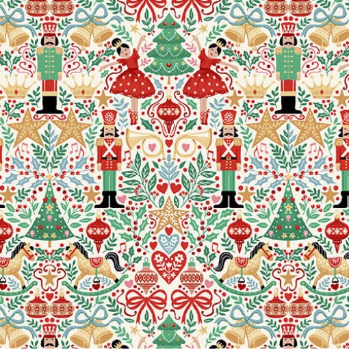 Tecido Makower The Nutcracker Sugar Plum Cream 1x1,12m 229/Q