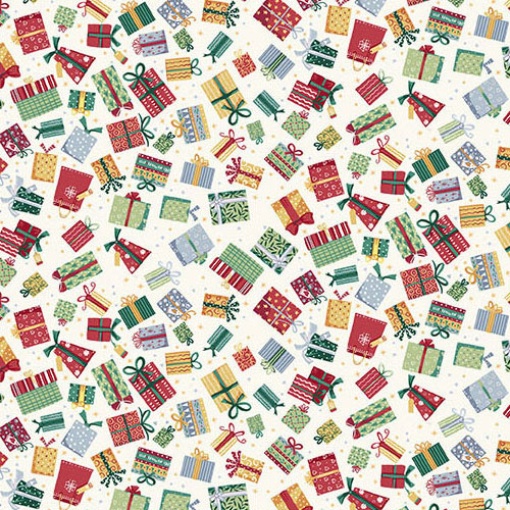 Tecido Makower Country Christmas Presents Cream 1x1,12m 233/Q