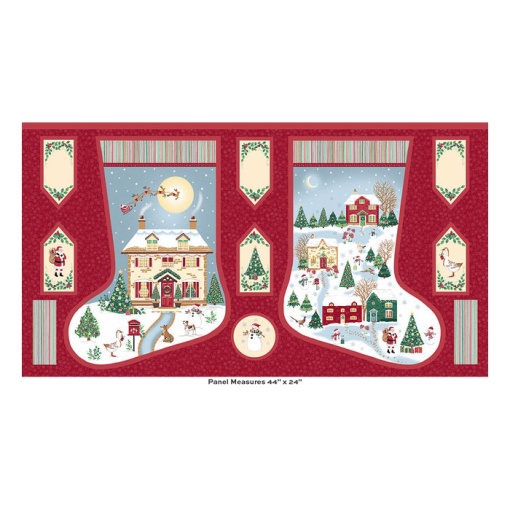 Makower Country Christmas Panel de Tela para Calcetín Navideño Multicolor 61x112cm 239/1