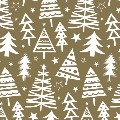 Jol Christmas wrapping paper 70x100cm gold Christmas trees
