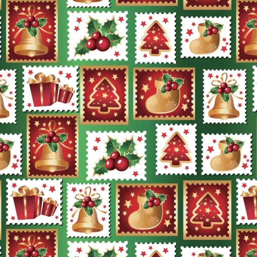 Christmas wrapping paper Jol 70x100cm Christmas stamps