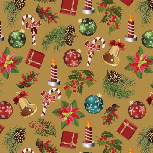 Jol Christmas wrapping paper 70x100cm gold Christmas ornaments