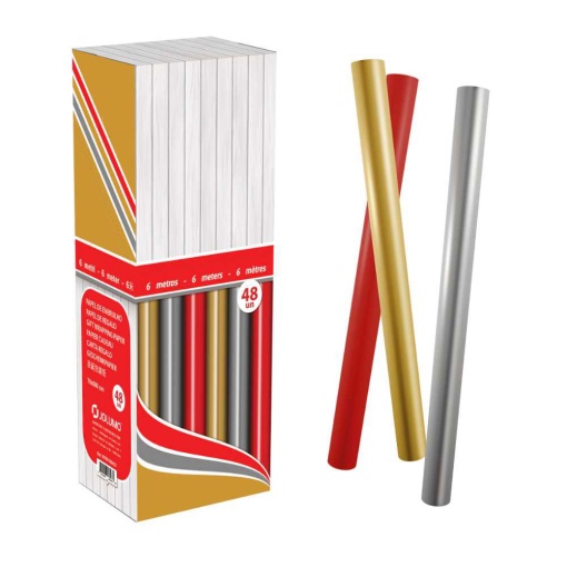 Papel de embrulho Jol clássico rolito 70x600cm liso sortido