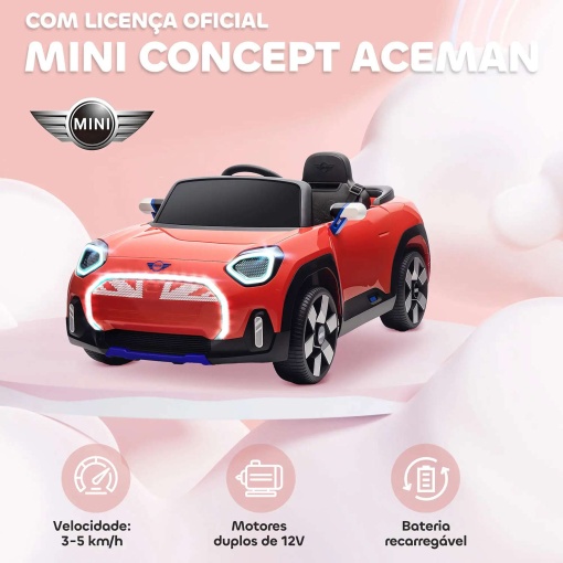 Carro elétrico Mini Aceman 12V vermelho