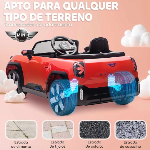 Carro elétrico Mini Aceman 12V vermelho