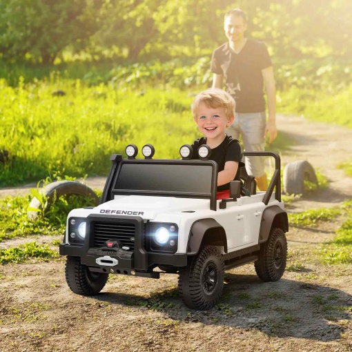 Carro elétrico Land Rover Defender 12V branco