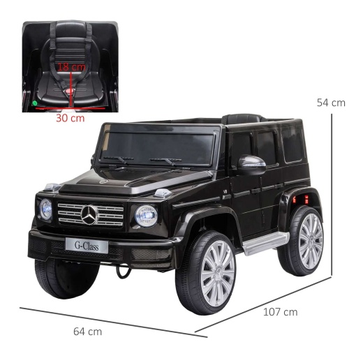 Carro elétrico Mercedes-Benz G-Class 12V preto