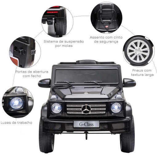 Carro elétrico Mercedes-Benz G-Class 12V preto