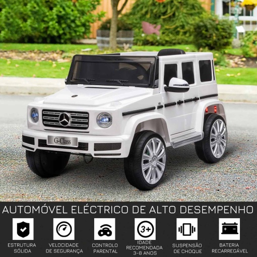 Carro elétrico Mercedes-Benz G-Class 12V branco