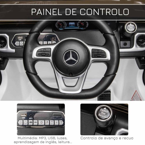 Carro elétrico Mercedes-Benz G-Class 12V branco