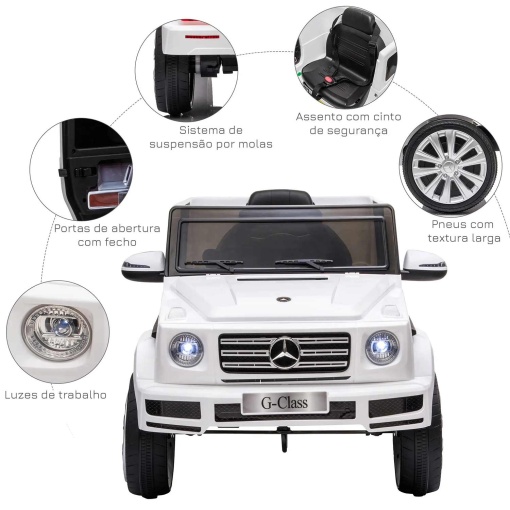 Carro elétrico Mercedes-Benz G-Class 12V branco