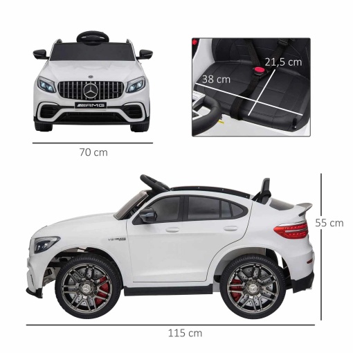 Carro elétrico Mercedes-Benz AMG 12V branco