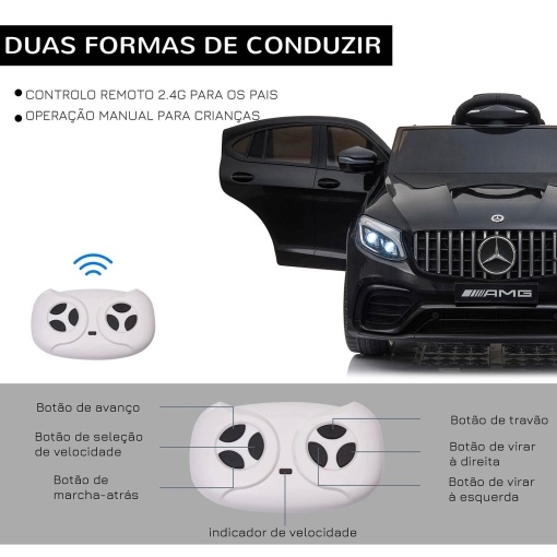Carro elétrico Mercedes-Benz AMG 12V preto