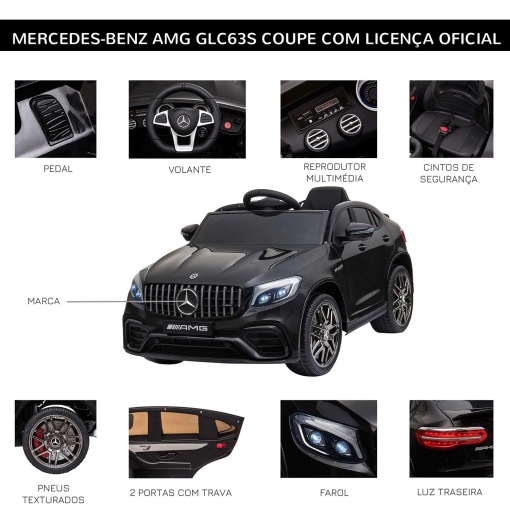 Carro elétrico Mercedes-Benz AMG 12V preto