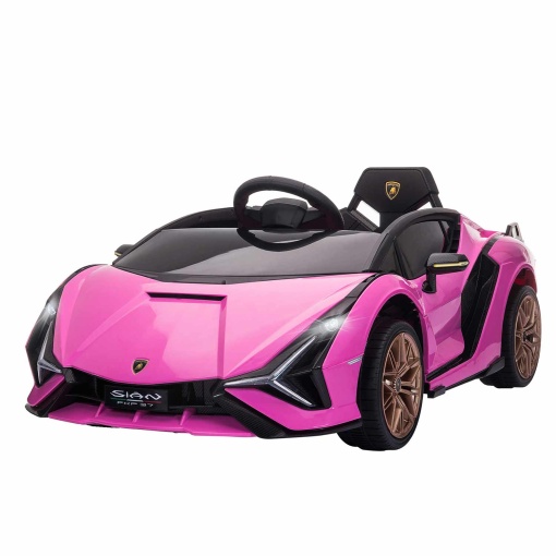 Carro elétrico Lamborghini Sian 12V rosa