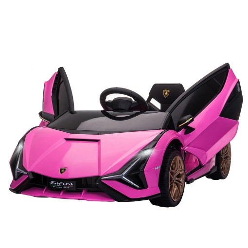 Carro elétrico Lamborghini Sian 12V rosa