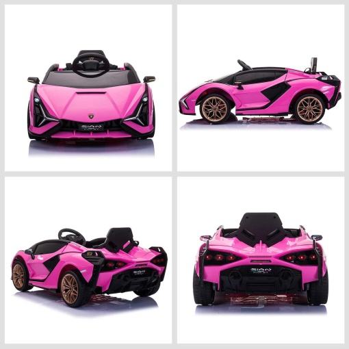 Carro elétrico Lamborghini Sian 12V rosa