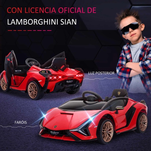 Carro elétrico Lamborghini Sian 12V vermelho