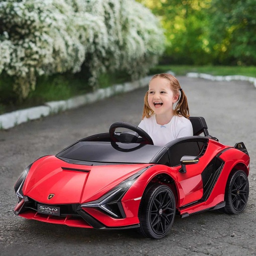 Carro elétrico Lamborghini Sian 12V vermelho