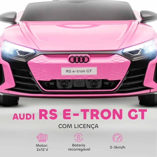 Carro elétrico Audi RS e-tron GT 12V rosa
