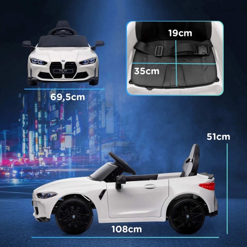 Carro elétrico BMW M4 12V branco
