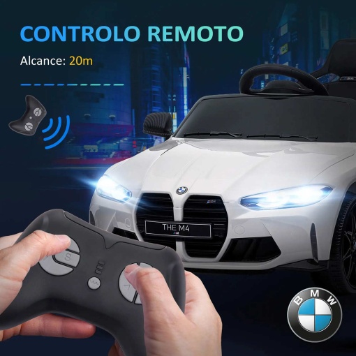 Carro elétrico BMW M4 12V branco