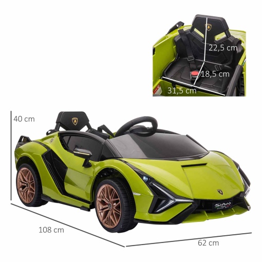 Carro elétrico Lamborghini Sian 12V verde