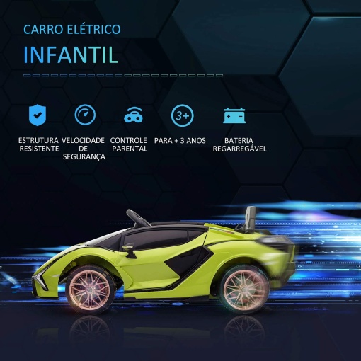Carro elétrico Lamborghini Sian 12V verde