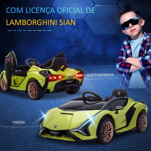 Carro elétrico Lamborghini Sian 12V verde