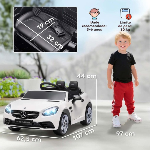 Carro elétrico Mercedes CLC 300 12V branco