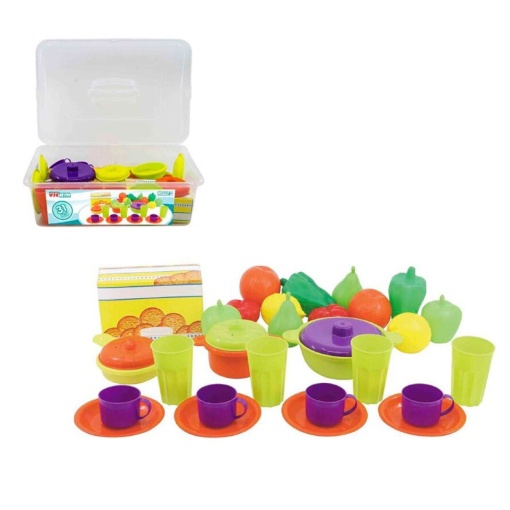 Vicam 31-piece kitchen set with fruits and vegetables