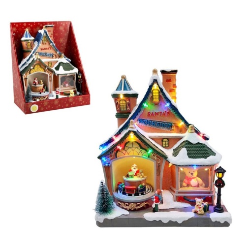 Christmas village with lights and sound, 24x13.5cm