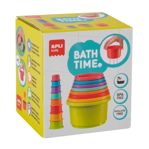 Copos empilháveis Apli Kids Bath Time (8 unidades)