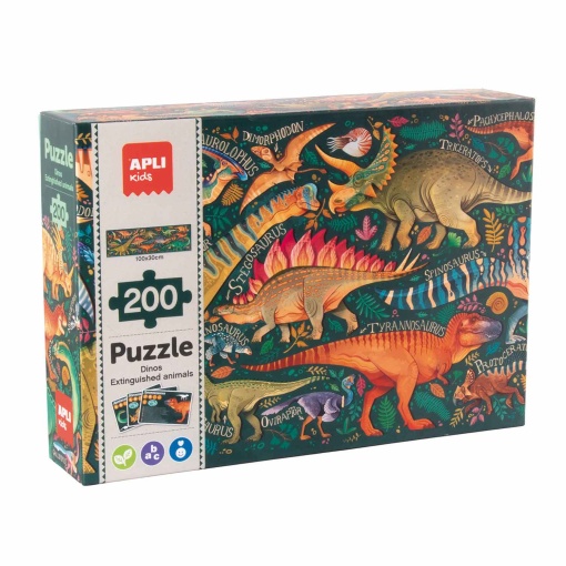 Puzzle Apli Kids 200 peças animais extintos dinossauros