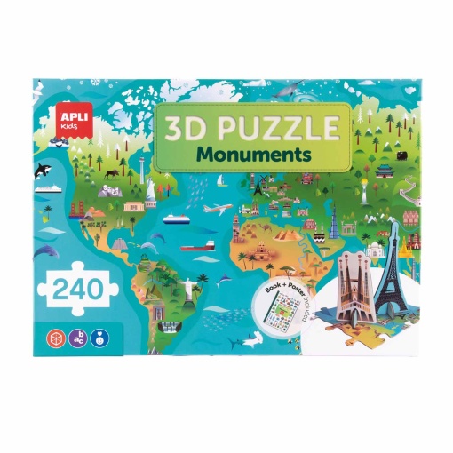 Puzzle Apli Kids 240 pieces 3D monuments of the world