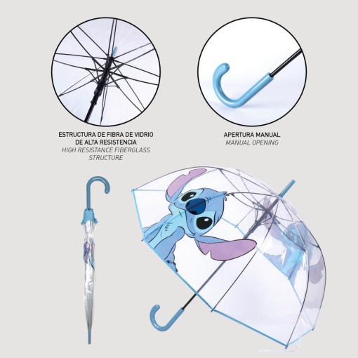 Disney Stitch 60cm Transparent Handheld Umbrella