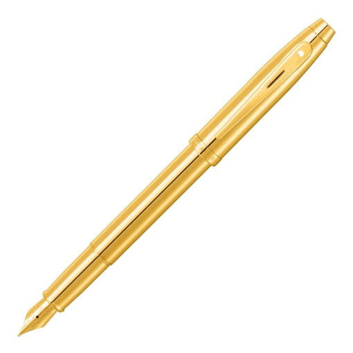 Sheaffer 100 Glossy Gold Fountain Pen F