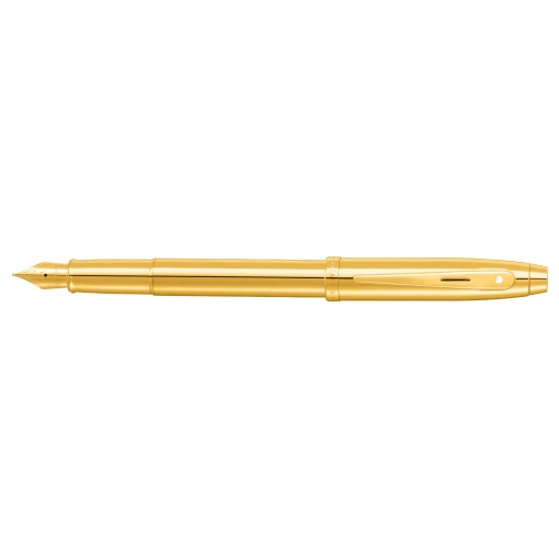 Sheaffer 100 Glossy Gold Fountain Pen F