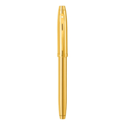 Sheaffer 100 Glossy Gold Fountain Pen F