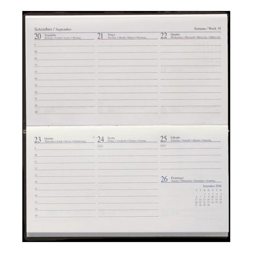 Agenda semanal A6 2027 Papiro Biella sortido