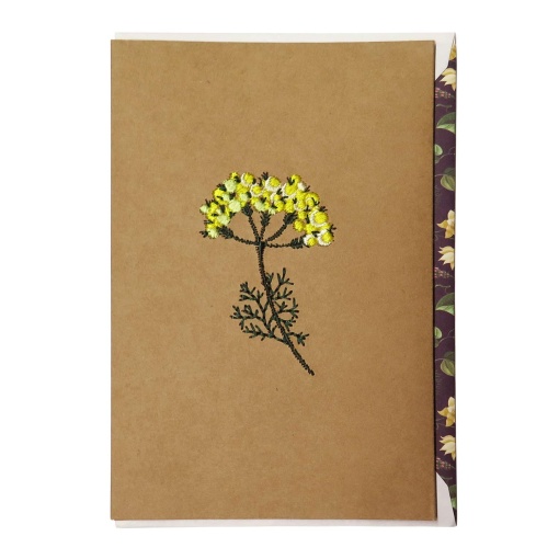 Postal Artebene bordado flor milefólio