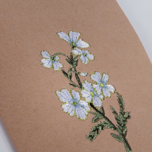 Postal Artebene bordado flor linho