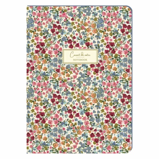 Caderno A5 pautado 96 folhas texturado Aquarupella Motif Floral Liberty