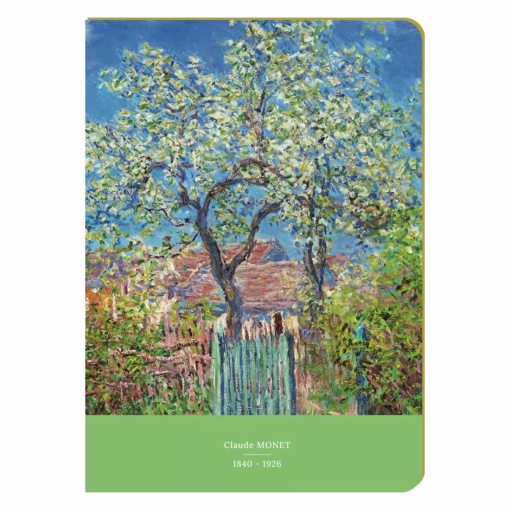 Caderno A5 pautado 96 folhas texturado Aquarupella Poirier en Fleur - Monet